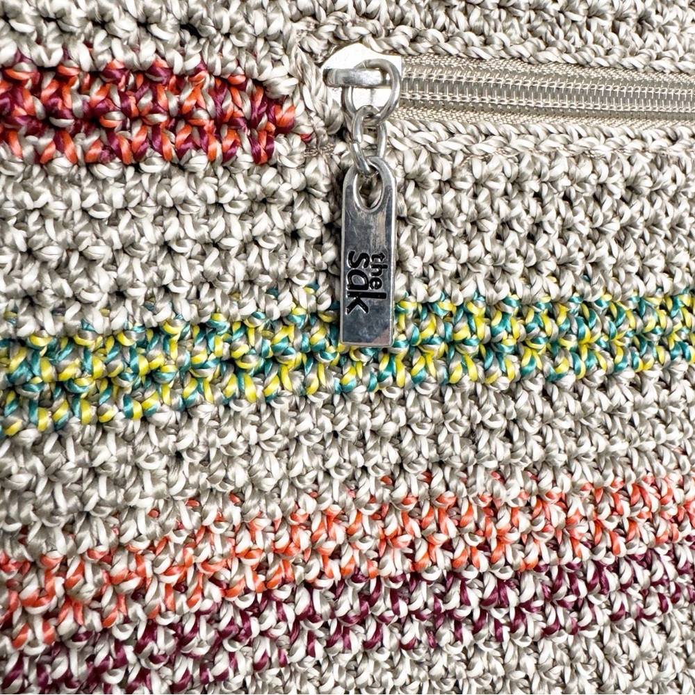 THE SAK BELLE COLORFUL STRIPED WOVEN HOBO SHOULDER BAG - Picture 8 of 11